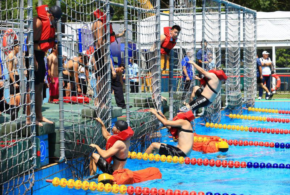 第六屆中國海員技能大比武在浙江舟山開幕。魏偉攝