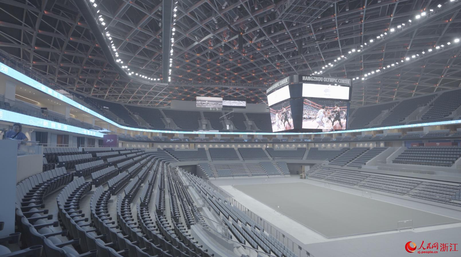 杭州奧體中心體育館，承擔亞籃球比賽。人民網記者 張帆攝