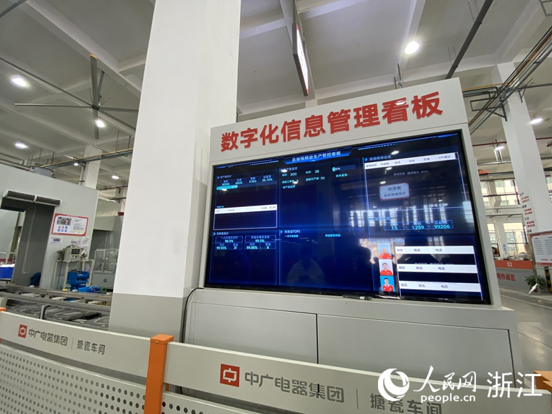 數字化信息管理看板。人民網 方彭依夢攝