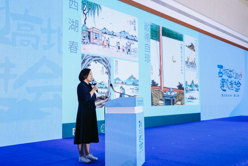 朱鈺芳登臺路演。西湖區委宣傳部供圖