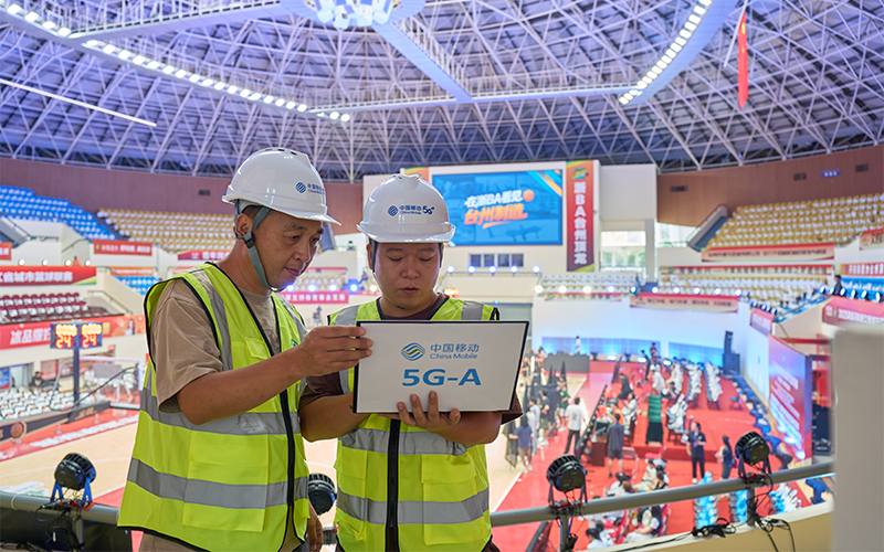 在“浙BA”場館部署5G-A網絡。浙江移動供圖