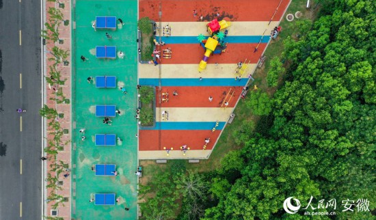 肥西縣正在打造市民15分鐘健身圈。人民網 張俊攝